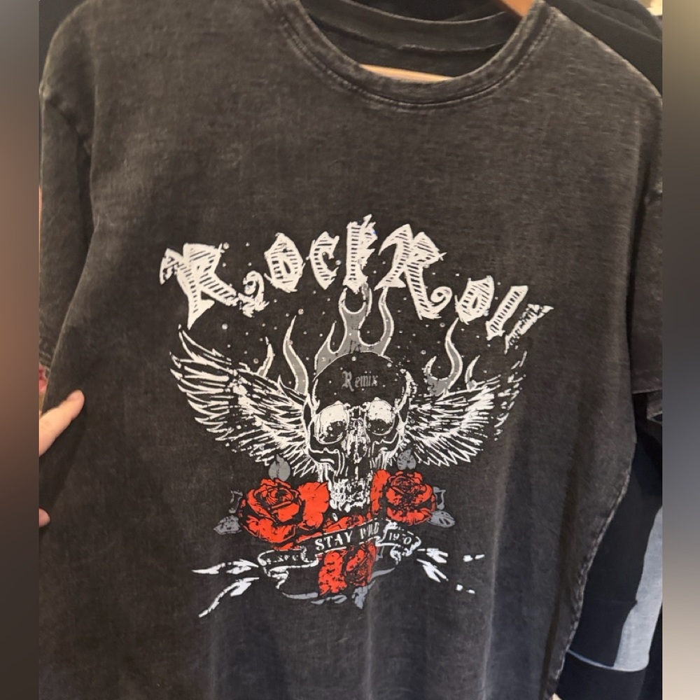 Dual sided Rockstar T shirt. Custom Swarovski Crystals. 1 of a kind